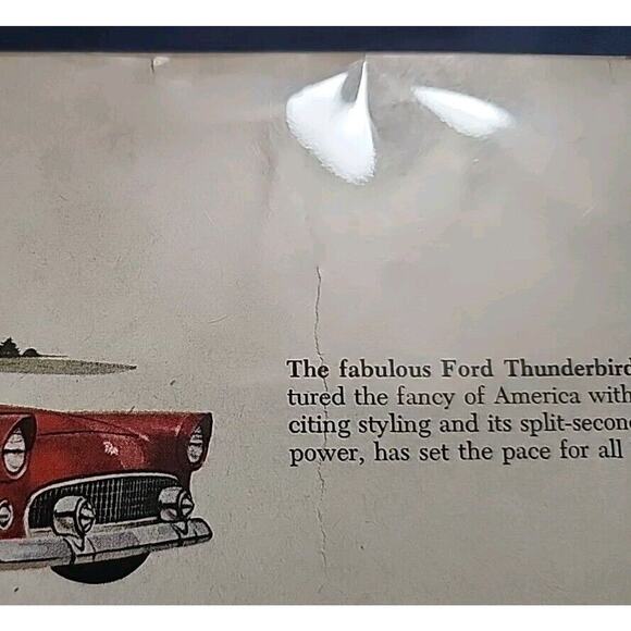 1955 FORD Fairlane Yellow & White Red Thunderbird Blue Customline Car Print AD - Picture 5 of 6